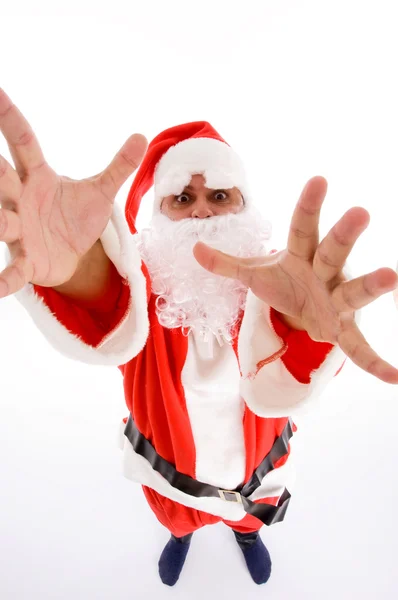 Санта-человек с открытыми ладонями — стоковое фото