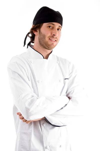 Усміхнений шеф-кухар зі складеними руками — стокове фото