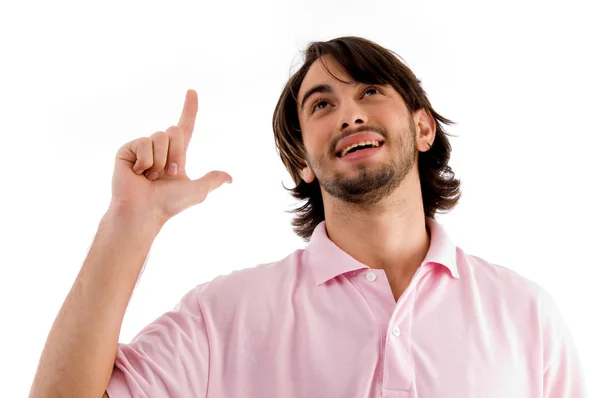 Man showing happiness with hand gesture — Stock Photo, Image