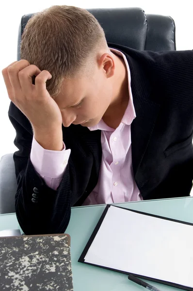 Stressed adult businessman — Stock Photo, Image