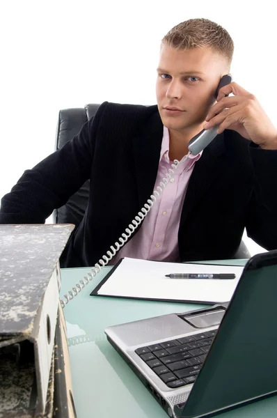 Empresário ocupado no telefone — Fotografia de Stock