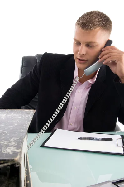 Executive busy on phone — Stock Photo, Image
