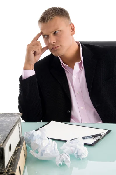 Thinking ceo looking aside — Stock Photo, Image
