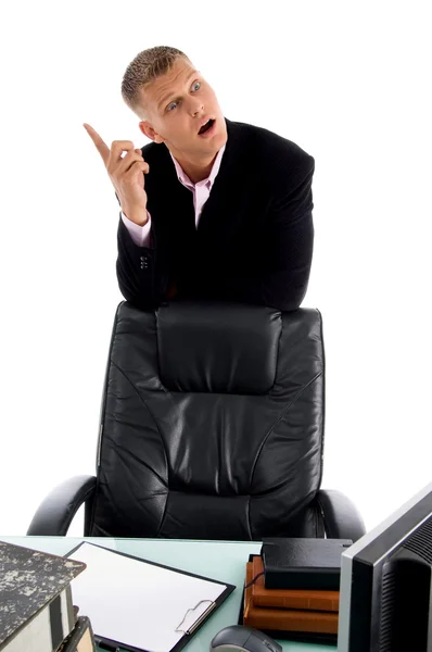 Portrait of pointing businessman — Stock Photo, Image