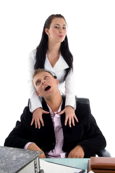 Young business couple in office — Stock Photo, Image