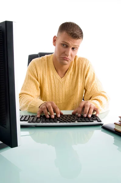 Facial expression while working — Stock Photo, Image