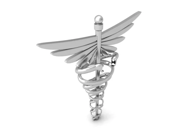 3D-s ezüst orvosi szimbólum — Stock Fotó