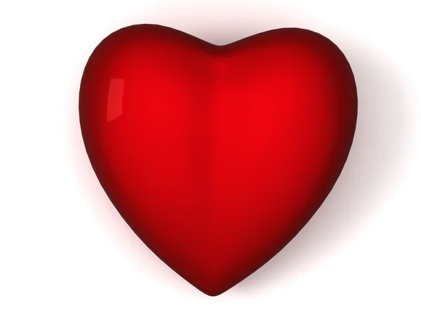 3D kırmızı kalp — Stok fotoğraf