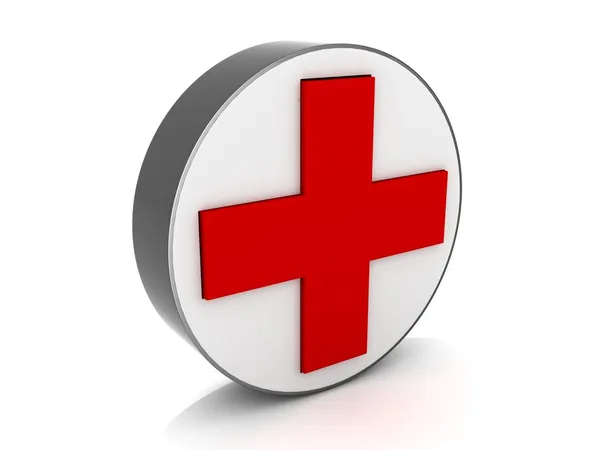 3d segno di croce rossa medica — Foto Stock