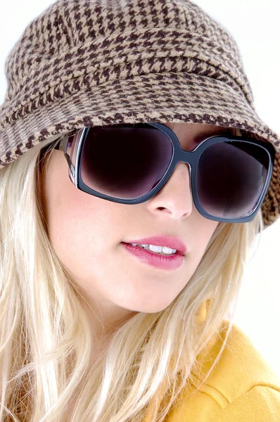 Close up of female wearing sunglasses — Stock Photo, Image