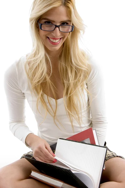 Happy high school student with books — Stock Photo, Image