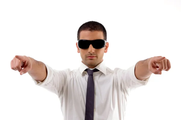 Young professional pointing — Stock Photo, Image
