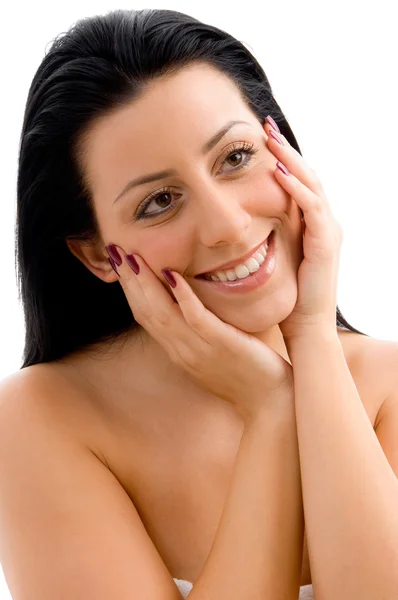 Portrait of smiling young female — Stock Photo, Image