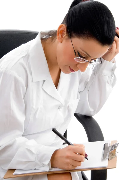 Female doctor doing work — Stock Photo, Image