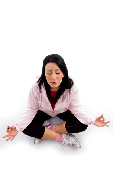 Modelo feminino fazendo meditação — Fotografia de Stock