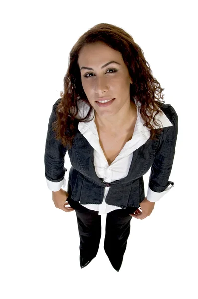 Ariel view of young businesswoman — Stock Photo, Image
