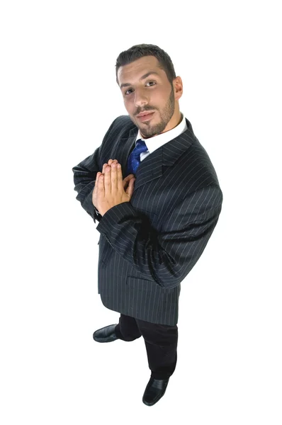 Pregando giovane uomo d'affari — Foto Stock