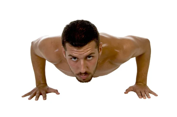 Uomo muscolare all'allenamento — Foto Stock