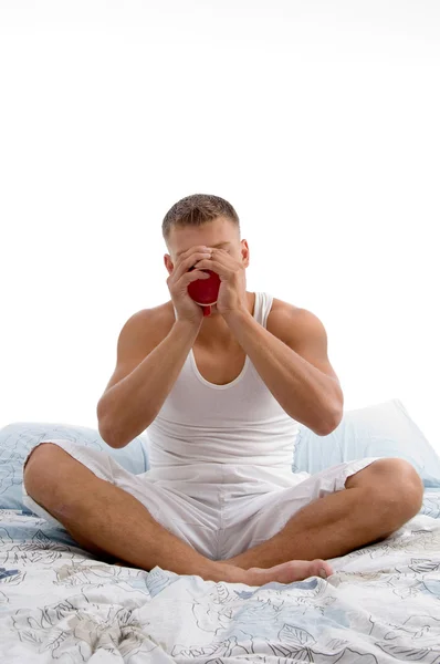 Male sipping coffee — Stock Photo, Image