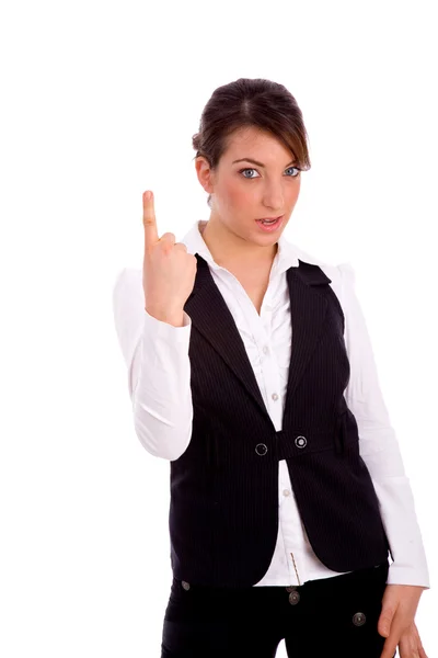 Businesswoman counting one — Stock Photo, Image