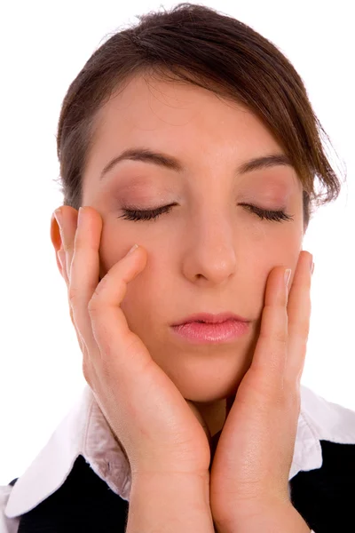 Close up of executive with closed eyes — Stock Photo, Image