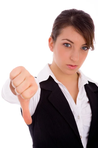 Businesswoman with thumbs down — Stock Photo, Image