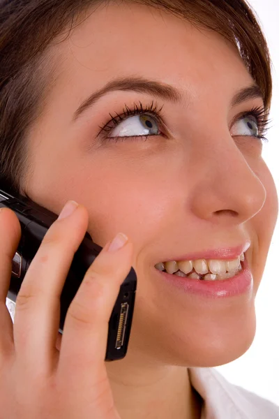 Close up of executive talking on mobile — Stock Photo, Image