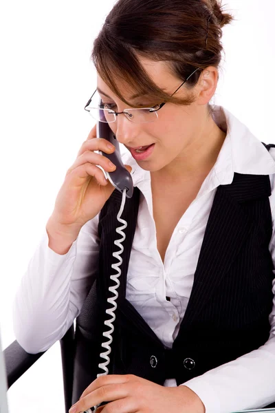 Portrait of executive busy on call — Zdjęcie stockowe