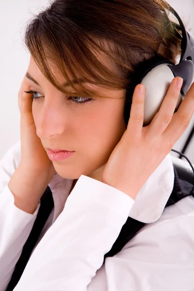 Young female tuned in music — Stock Photo, Image