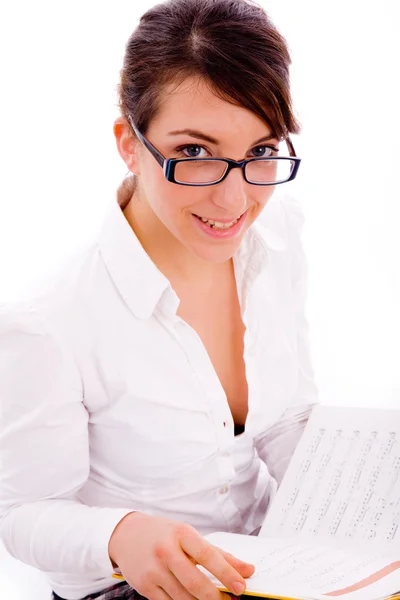 Smiling female student with book — Stock Photo, Image