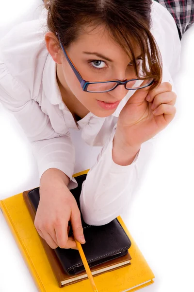 Female student looking at camera — Stock Photo, Image