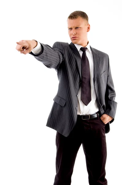 Manager pointing sideways — Stock Photo, Image