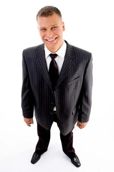 Портрет усміхненого молодого бізнесмена — стокове фото
