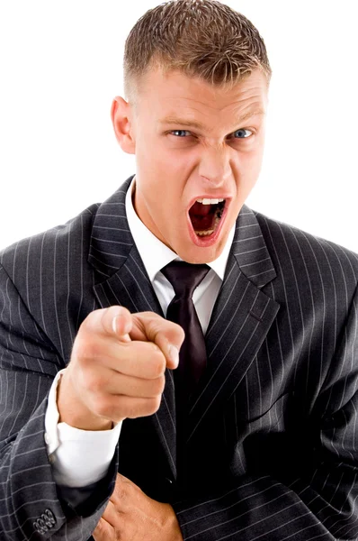 Retrato de homem de negócios gritando — Fotografia de Stock