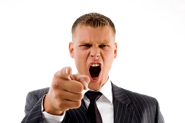 Retrato de homem de negócios gritando — Fotografia de Stock