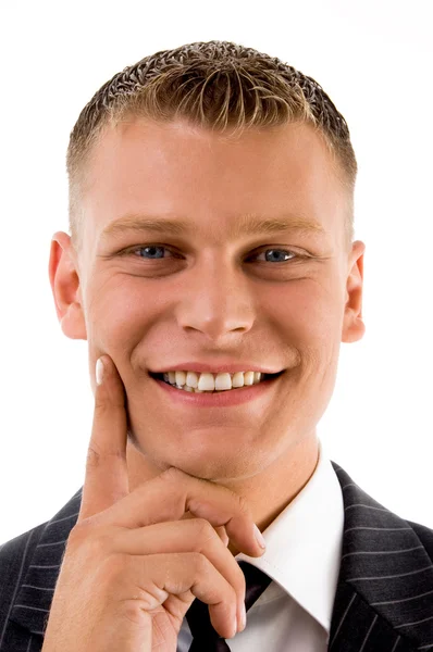 Portret van knappe glimlachende zakenman — Stockfoto