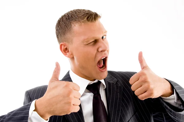 Professional person showing thumbs up — Stock Photo, Image