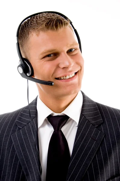 Müşteri servis operatörü ile kulaklık — Stok fotoğraf