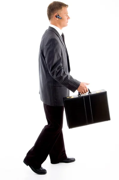Uomo d'affari pronto con la sua borsa da ufficio — Foto Stock