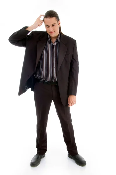 Confused accountant facing camera — Stock Photo, Image