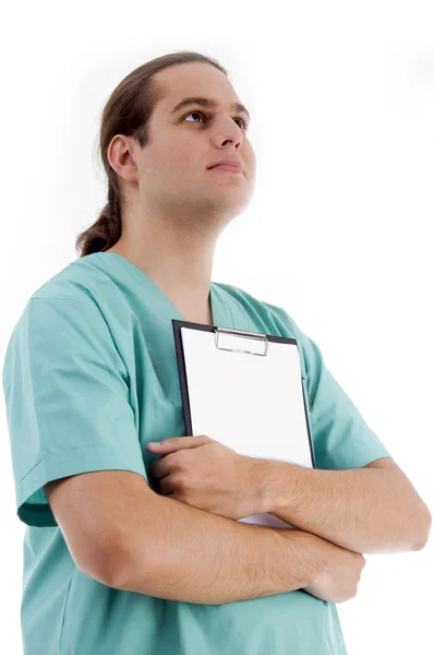 Kluge Pose des männlichen Arztes — Stockfoto