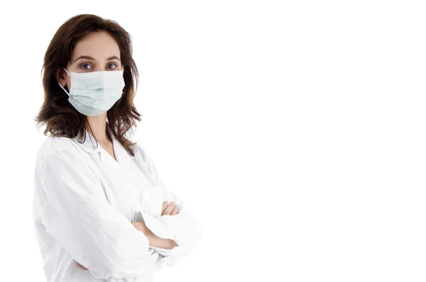 Femmina medico indossando maschera — Foto Stock