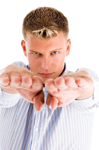American man showing fingers Stock Photo