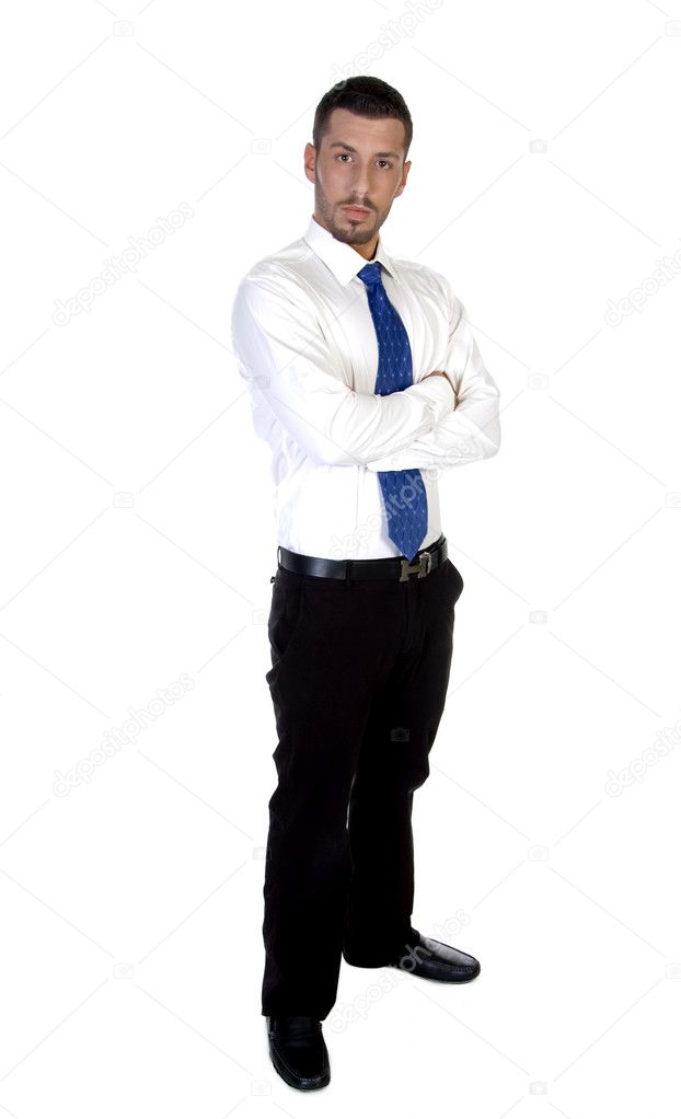 Businessman posing with folded hands