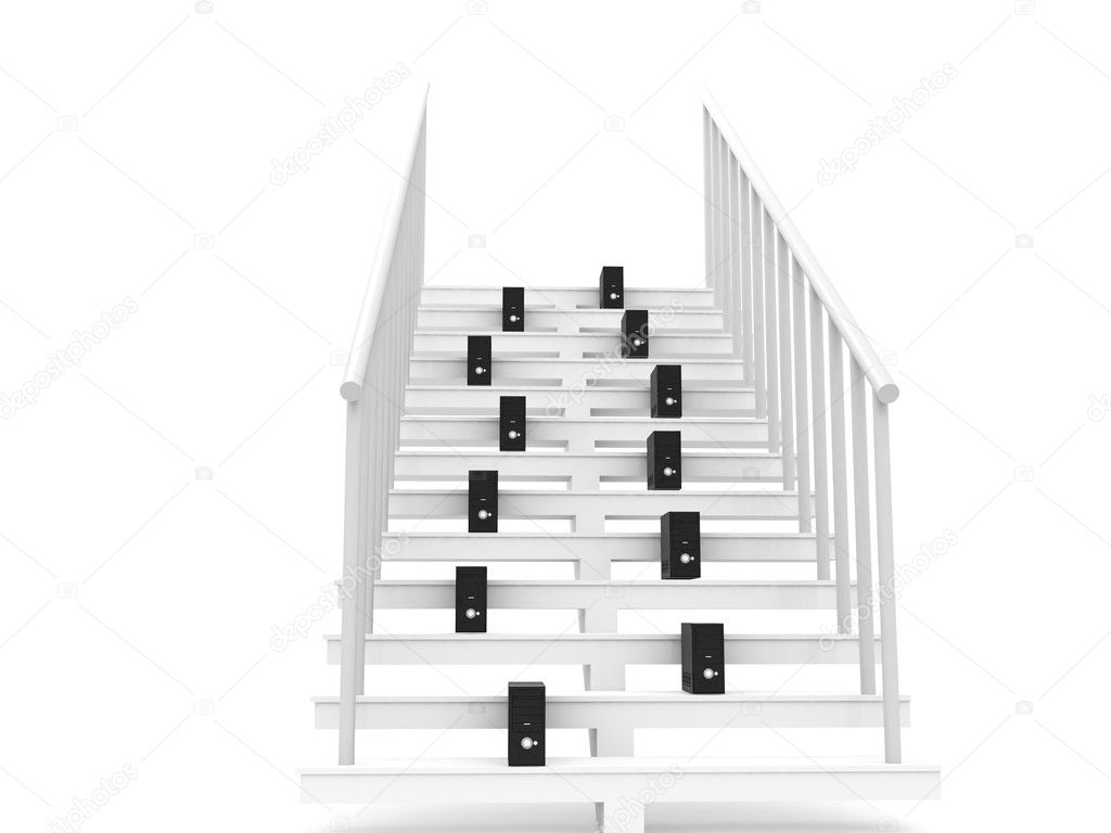 3d cpu on stairs