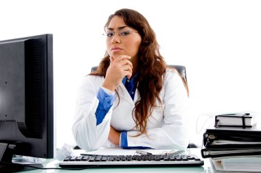 Medical professional looking at camera clipart