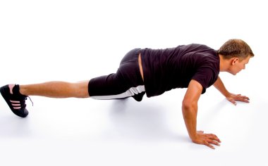 Young guy doing push ups clipart