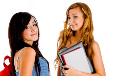 Students posing with study materials clipart