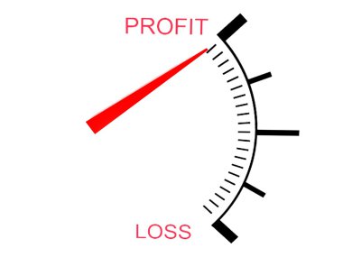 3d loss and profit gauge clipart