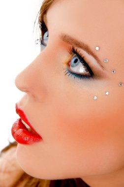 Close up of young model looking upwards clipart